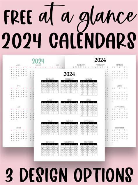 Free Printable Year At A Glance Calendar 4 Mom Envy