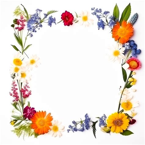 Premium Ai Image Colorful Wreath Made Of Spring Flowers