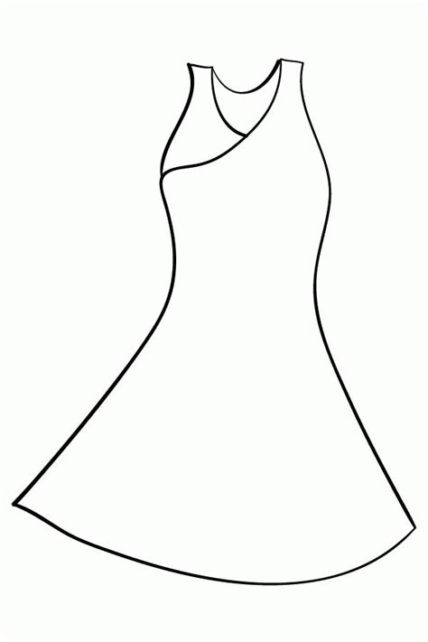 Simple Dress Coloring Pages Clip Art Library