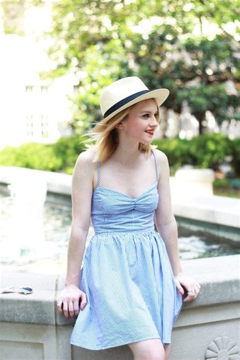 Poor Little It Girl Chicwish Stripe Tie Back Dress J Crew Panama Hat And Keds For Kate Spade