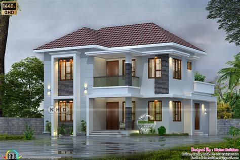 1760 Sq Ft 4 Bedroom Sloping Roof Style House Architecture Kerala