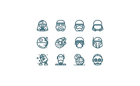 Outline Star Wars Icons Behance