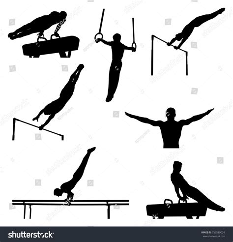 set men athletes gymnasts artistic gymnastics stock vector royalty free 759589024 shutterstock
