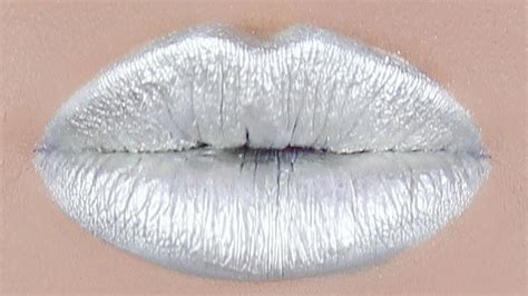 White And Silver Lips Makeup Tutorial Youtube