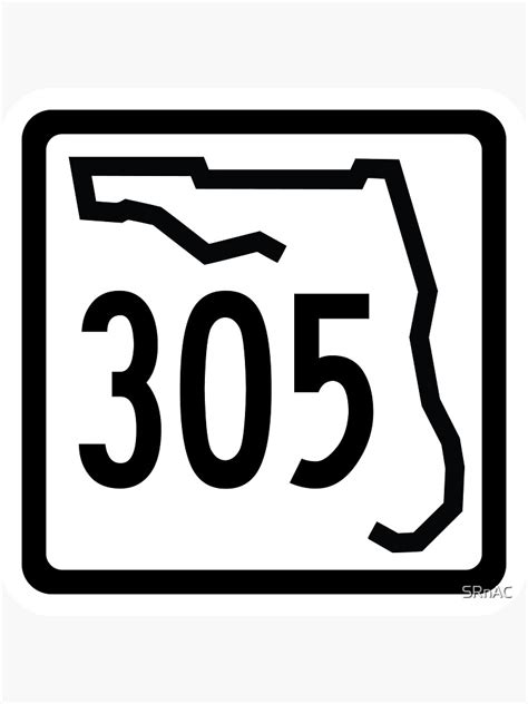 Florida State Route 305 Area Code 305 Sticker For Sale By Srnac