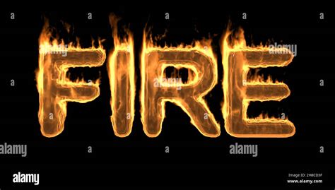 Fire Flaming Burn Text Burning Flame Word With Smoke And Fiery Effect