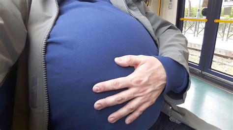 Rubbing Huge Round Big Belly In The Tram YouTube