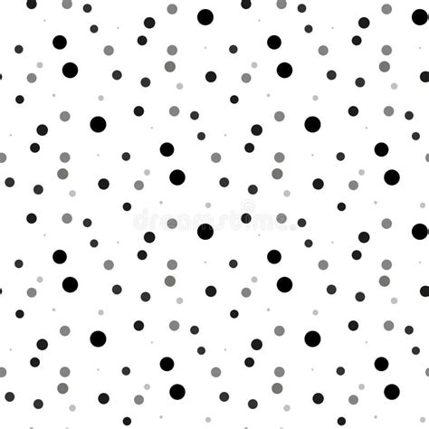 Seamless Polka Dot Pattern Black Dots On White Background Stock
