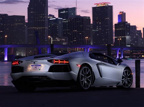 2014 Lamborghini Aventador Lp700 4 Roadster Silver Supercar Cities