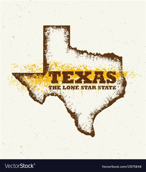 Texas The Lone Star Usa State Creative Royalty Free Vector
