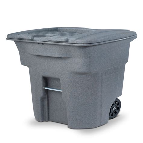 Toter 96 Gal Graystone Document Trash Can With Wheels And Lid Lock
