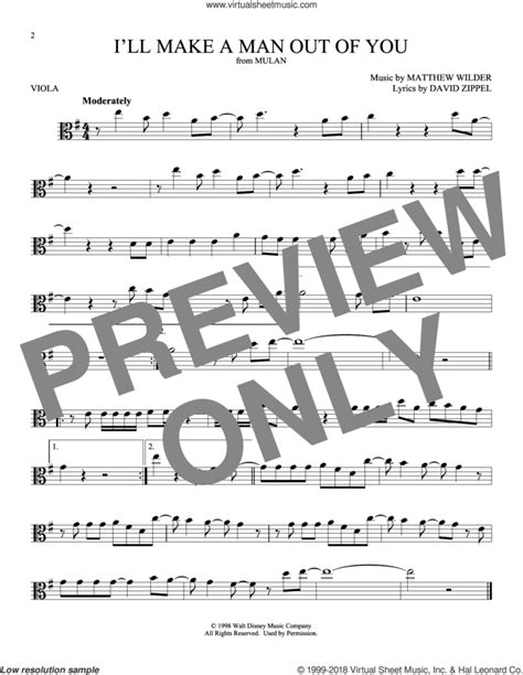 Ill Make A Man Out Of You From Mulan Sheet Music For Viola Solo