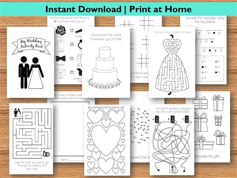 Kids Wedding Activity Book Printable Download Etsy Uk