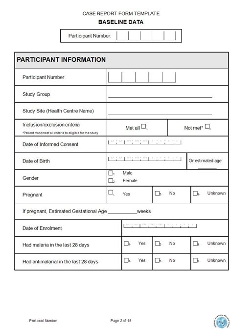 Free 15 Case Report Forms In Pdf Ms Word