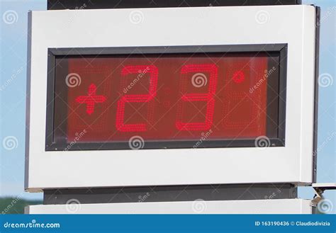 Display Showing 23 Degrees Temp Stock Photo Image Of Temperature