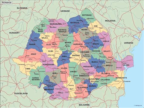 Romania Political Map Illustrator Vector Eps Maps Eps Illustrator Map