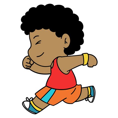 Cartoon Kid Running Boy 21095589 Png