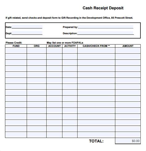 8 Deposit Receipt Templates Free Samples Examples Format