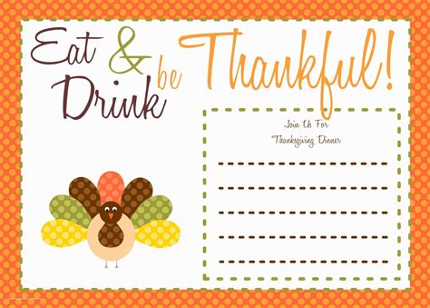 Free Thanksgiving Invitation Templates Of Free Thanksgiving Printables