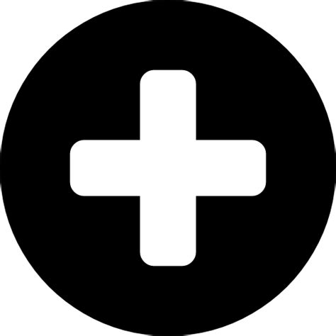 Plus Sign In A Black Circle Free Signs Icons