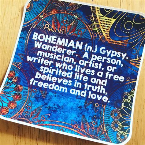 Bohemian Square Vinyl Sticker Hippie Sticker Artist Decal Etsy