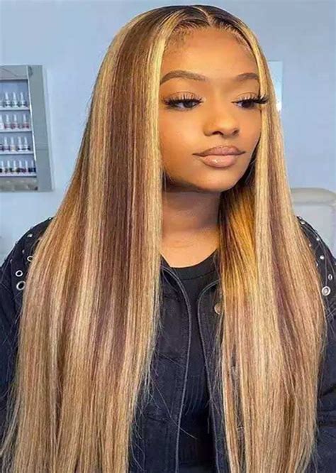 Ombre Root Color With Piano Color And Straight Lace Front Wig