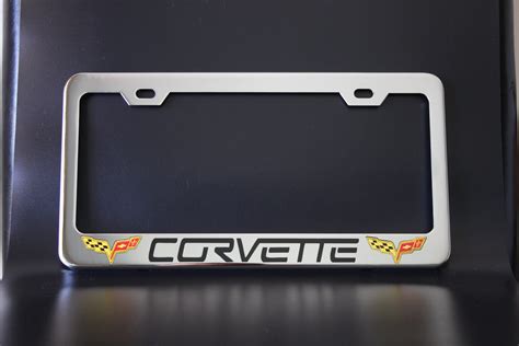 Corvette License Plate Frame Custom Made Of Chrome Plated Etsy