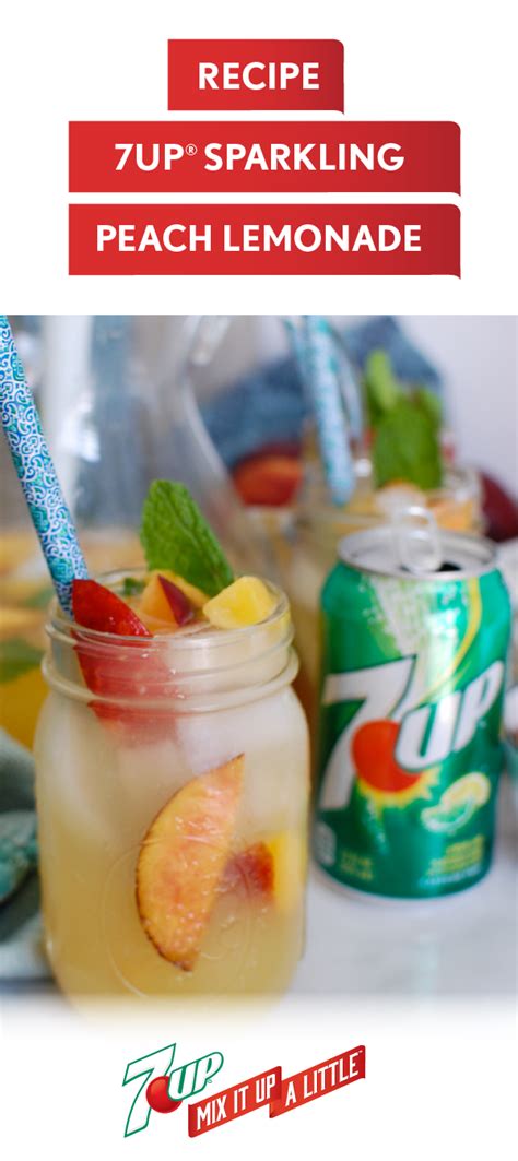 7up Sparkling Peach Lemonade Recipe Lemonade Recipes Yummy Drinks