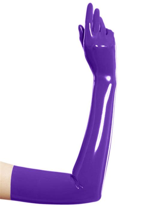 Premium Latex Gloves Purple Opera Long Length Unisex 1108 Etsy Latex Suit Latex Dress Latex