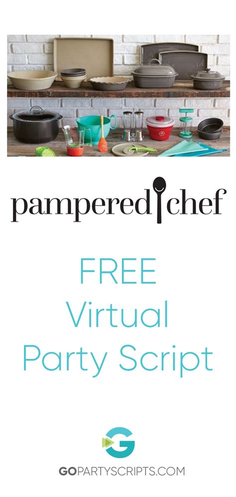 Free Pampered Chef Virtual Sales Party Script Package My Blog