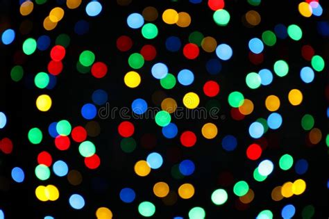 Multicolor Blurred Lights On Background Bokeh Effect Stock Photo