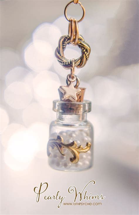 Gold And Glass Bottle Necklace Wih Pearls By 13th Psyche Bottle