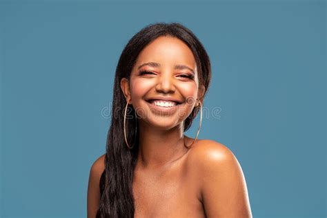 Beauty Portrait Of Happy Adorable African American Young Woman With