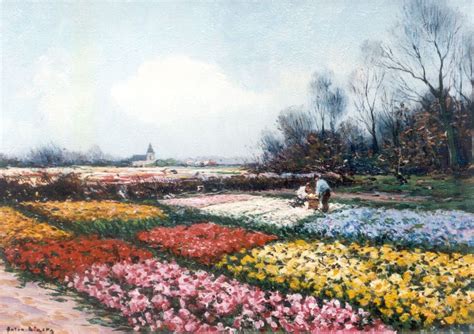 Anton Dirckx Paintings Prev For Sale Bulb Fields With Farmers At Work