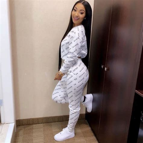 all white guess outfit worn by shenseea on her instagram account shenseea spotern