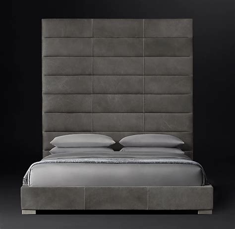 Modena Panel Horizontal Channel Leather Platform Bed