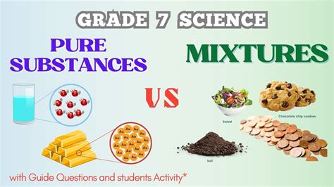 Pure Substances And Mixture Grade 7 Science Chemistry Youtube