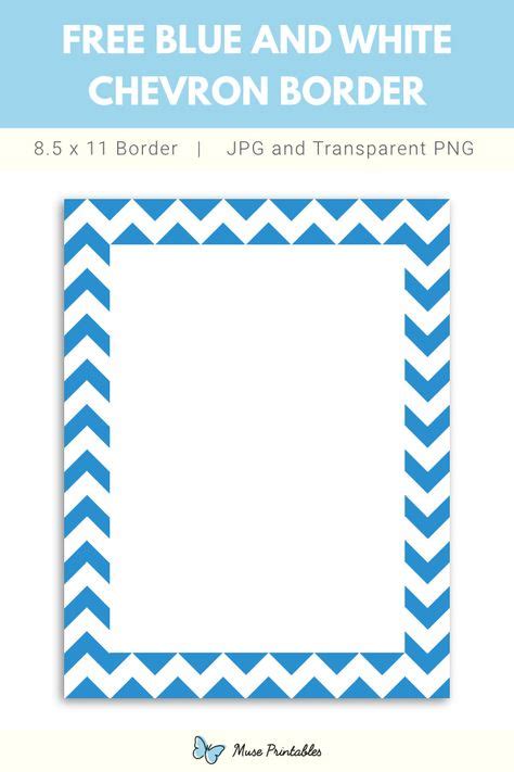 Free Printable Blue And White Chevron Border In  And Png
