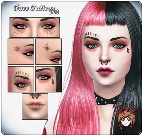 Face Tattoos Set At Jell O Sims Sims 4 Updates Sims Sims 4 The Sims