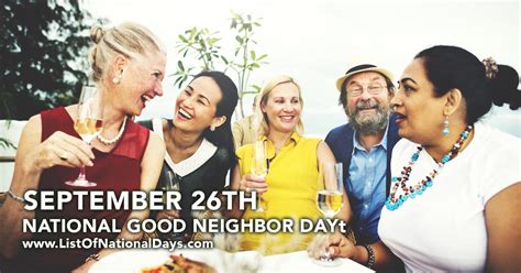 National Good Neighbor Day List Of National Days