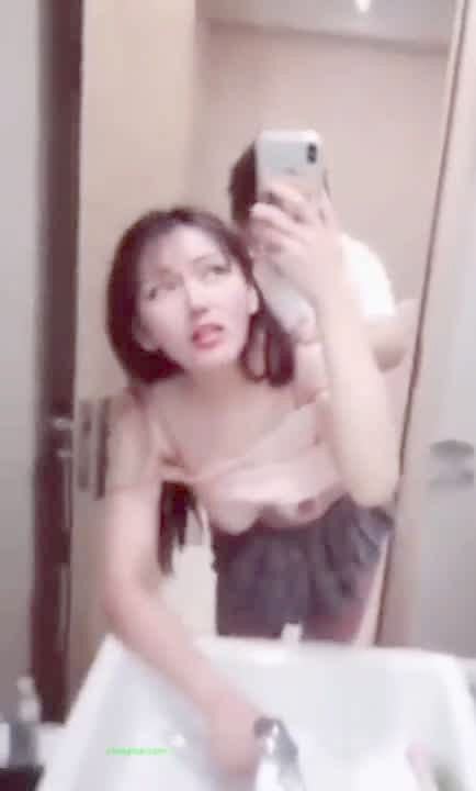 Japanese Girlfriend Recorded Having Fuck A Thon In Bathroom
