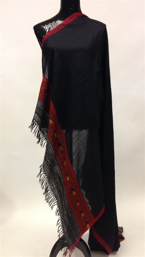 Himachal Shawlstole Black Handwoven Shawls Fashion Stoles