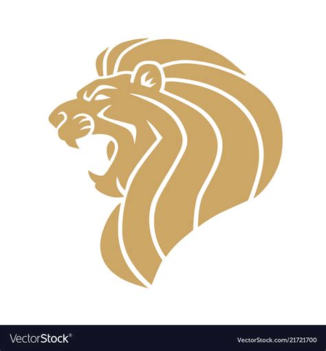 Gold Lion Head Logo Royalty Free Vector Image Vectorstock