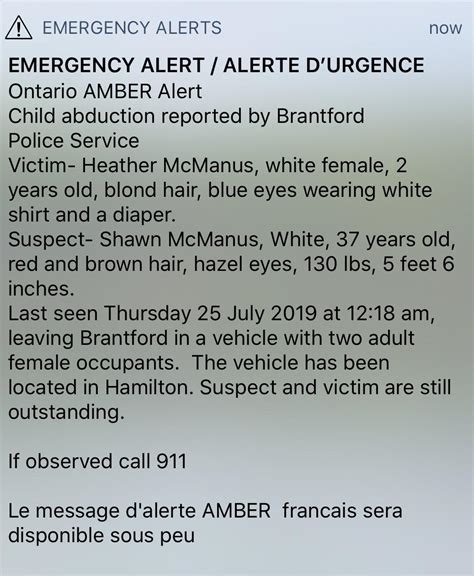 The ontario provincial police cancelled the alert just before 9:30 a.m. AMBER ALERT! : ottawa