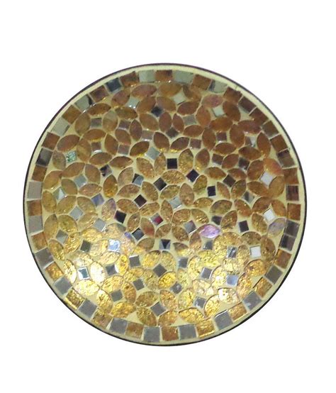 Designed in a form of a diamond, this mosaic will help you create a warm, cottage ambience. Global Glory (india) Gold Mosaic Wall Decorative Plate - 6.75 Inches: Buy Global Glory (india ...