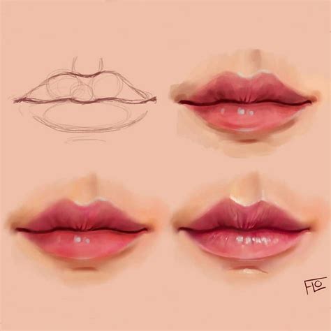Learn the essential steps for turning your sketch into digital art with this detailed guide. Daily arts lips | Digital painting tutorials, Lips drawing ...