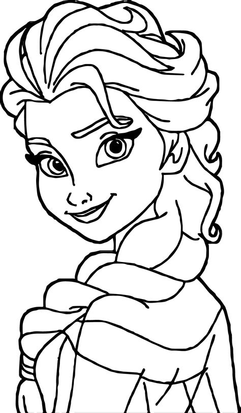 Elsa Face Coloring Page