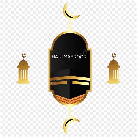 Gambar Vektor Desain Elemen Dekoratif Haji Mabroor Ziarah Islam Dengan