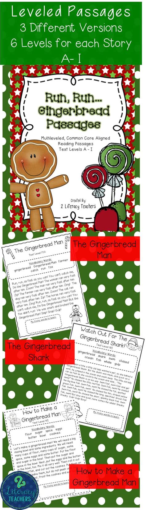Gingerbread Passages Ccss Aligned Leveled Reading Passages And Activities A I Leveled Reading