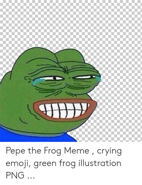 Pepe The Frog Meme Crying Emoji Green Frog Illustration